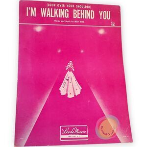 I'm Walking Behind You Sheet Music 1953 Pink